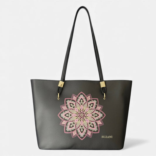 The Graphite Lotus Tote Bag