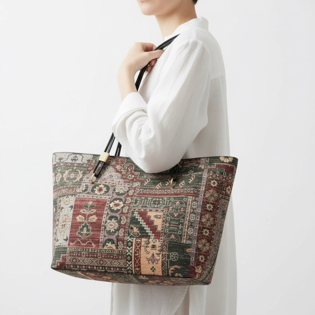 HERITAGE WOVEN MOTIF TOTE BAG