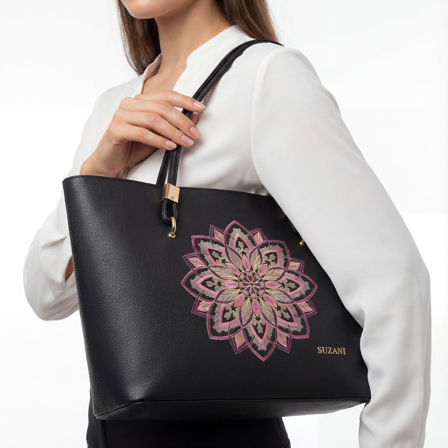 The Graphite Lotus Tote Bag