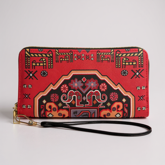 Heritage Crimson Tapestry Compact Wallet