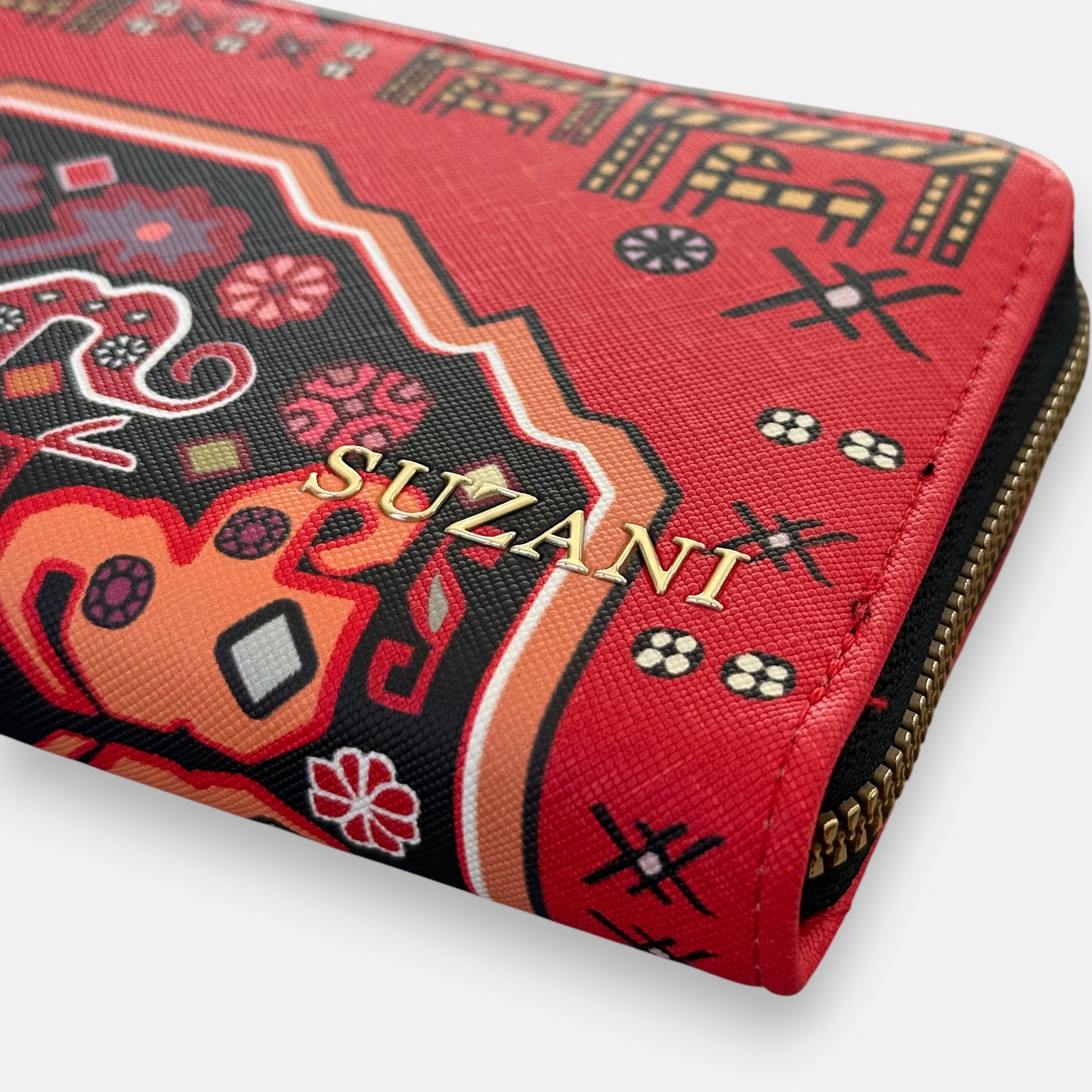 Heritage Crimson Tapestry Compact Wallet