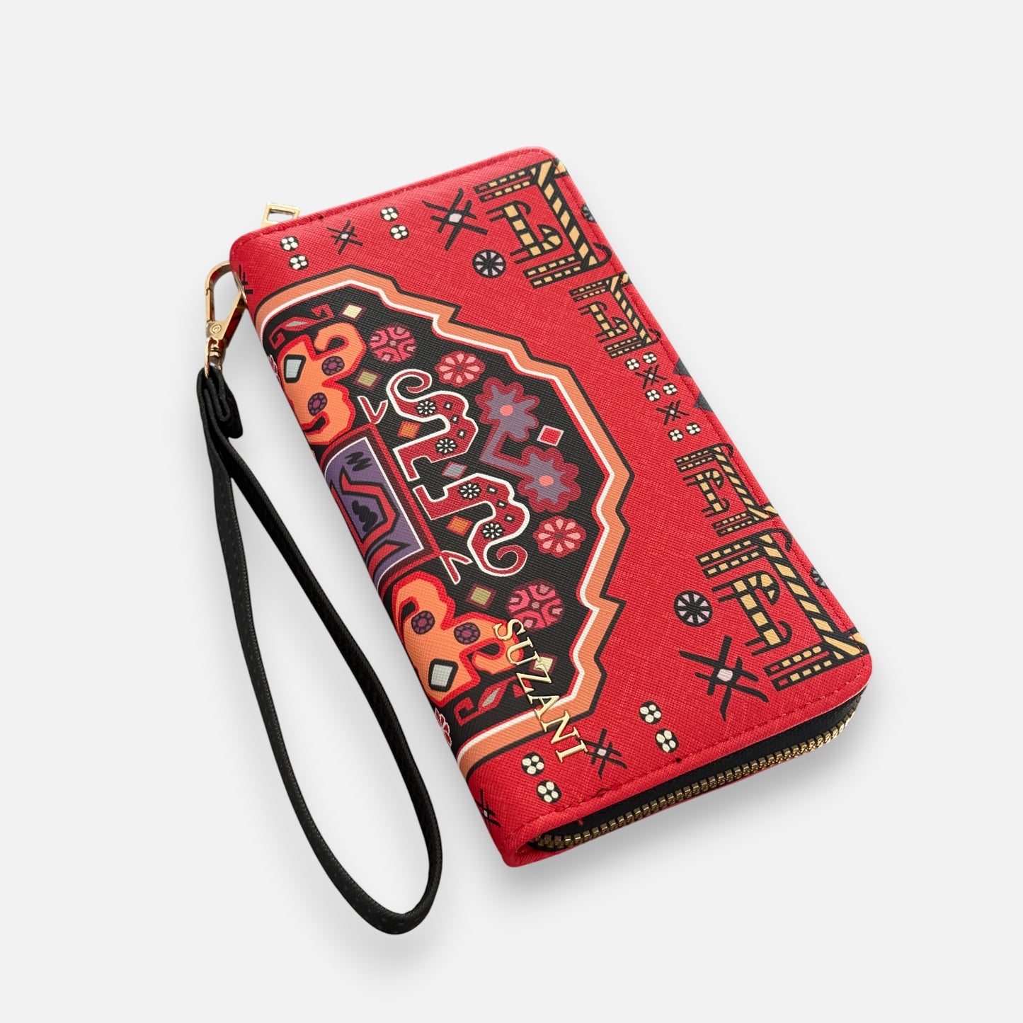 Heritage Crimson Tapestry Compact Wallet