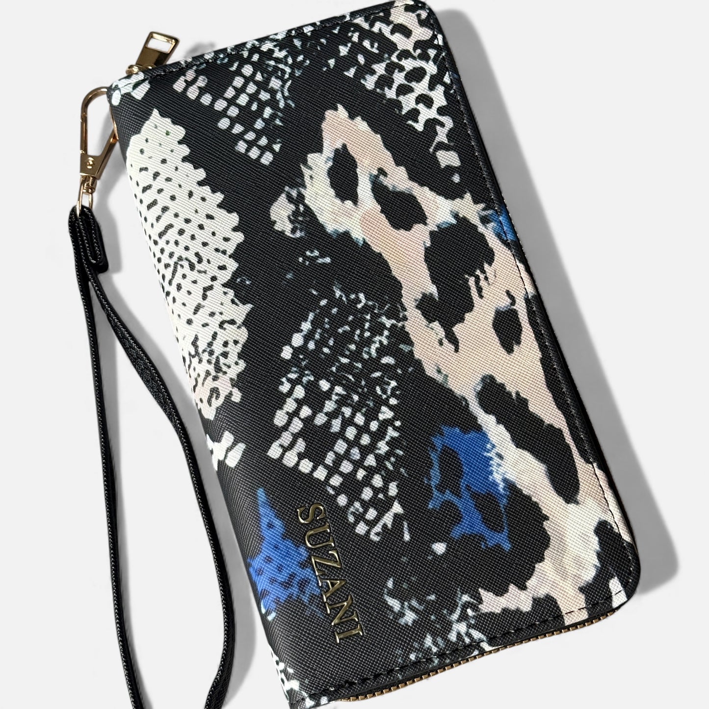 Textured Snakeskin Print Wallet