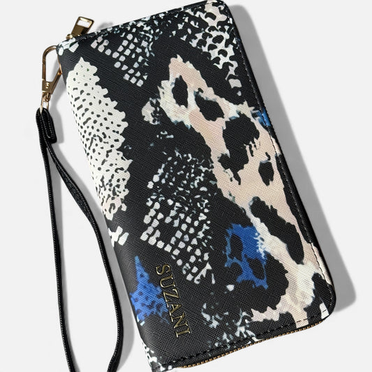 Textured Snakeskin Print Wallet