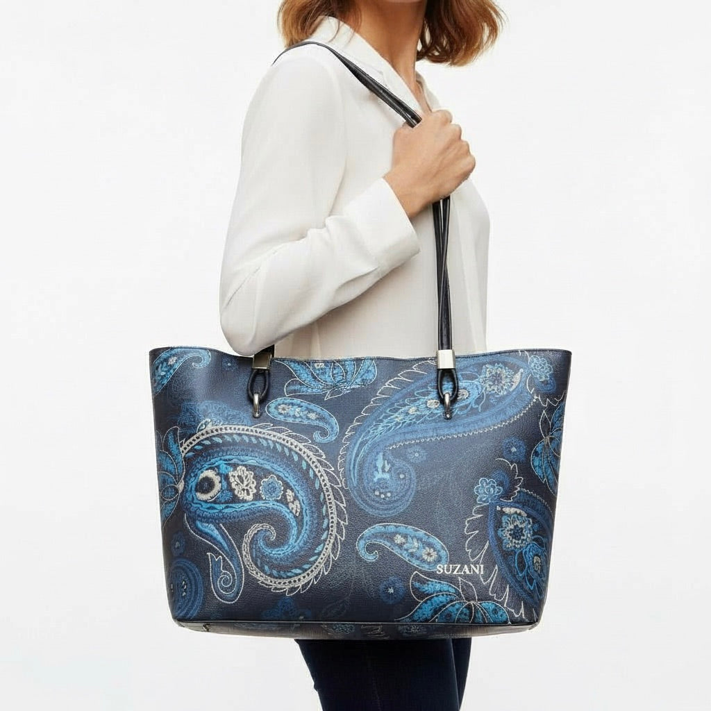 The Azure Paisley Statement Tote