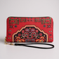 Heritage Crimson Tapestry Compact Wallet