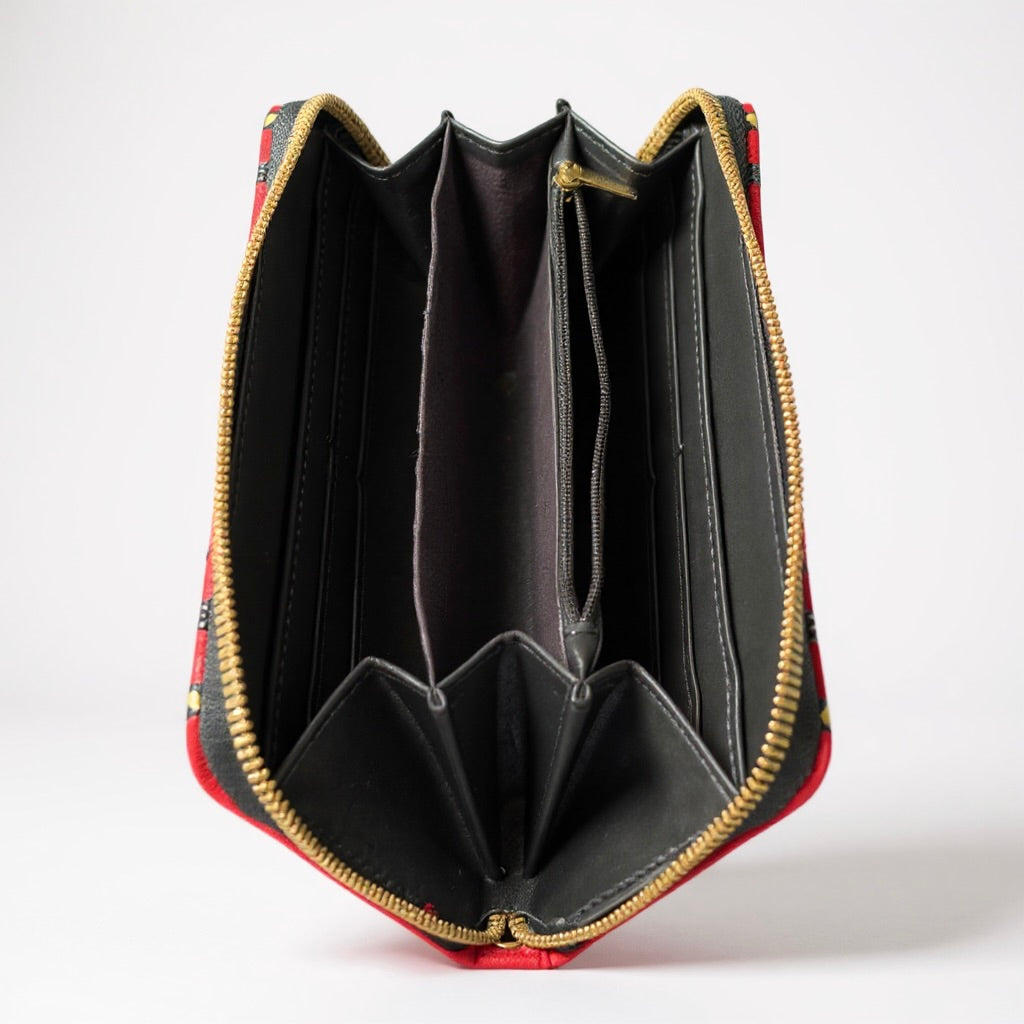 Heritage Crimson Tapestry Compact Wallet