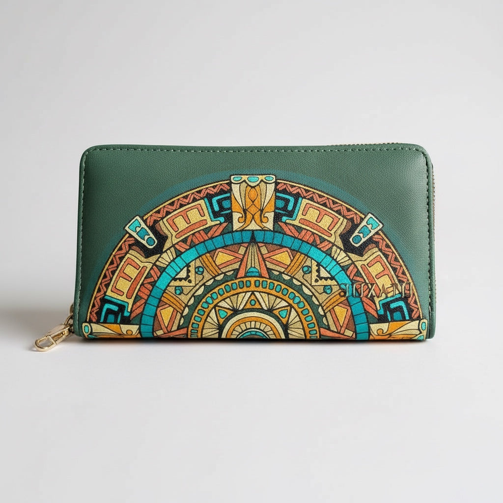 Aztec Sun Stone Compact Wallet