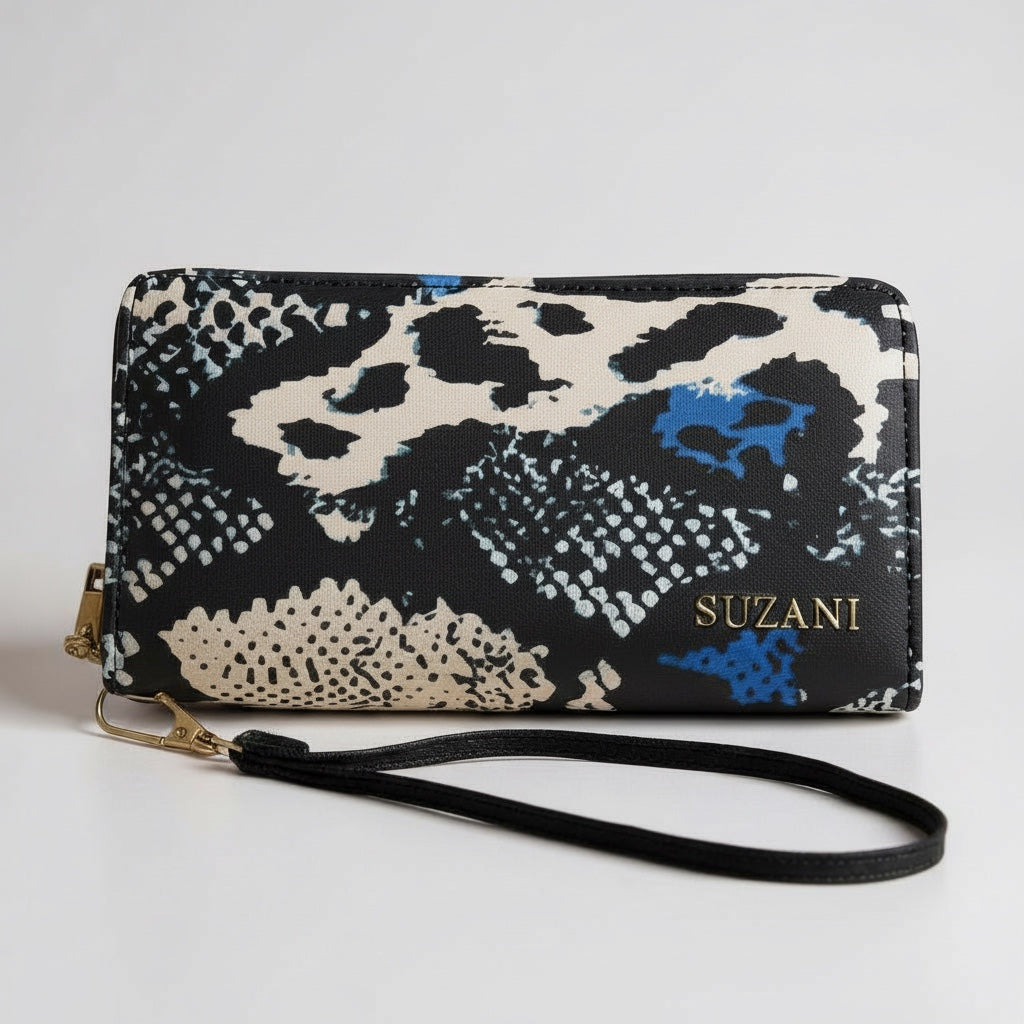 Textured Snakeskin Print Wallet