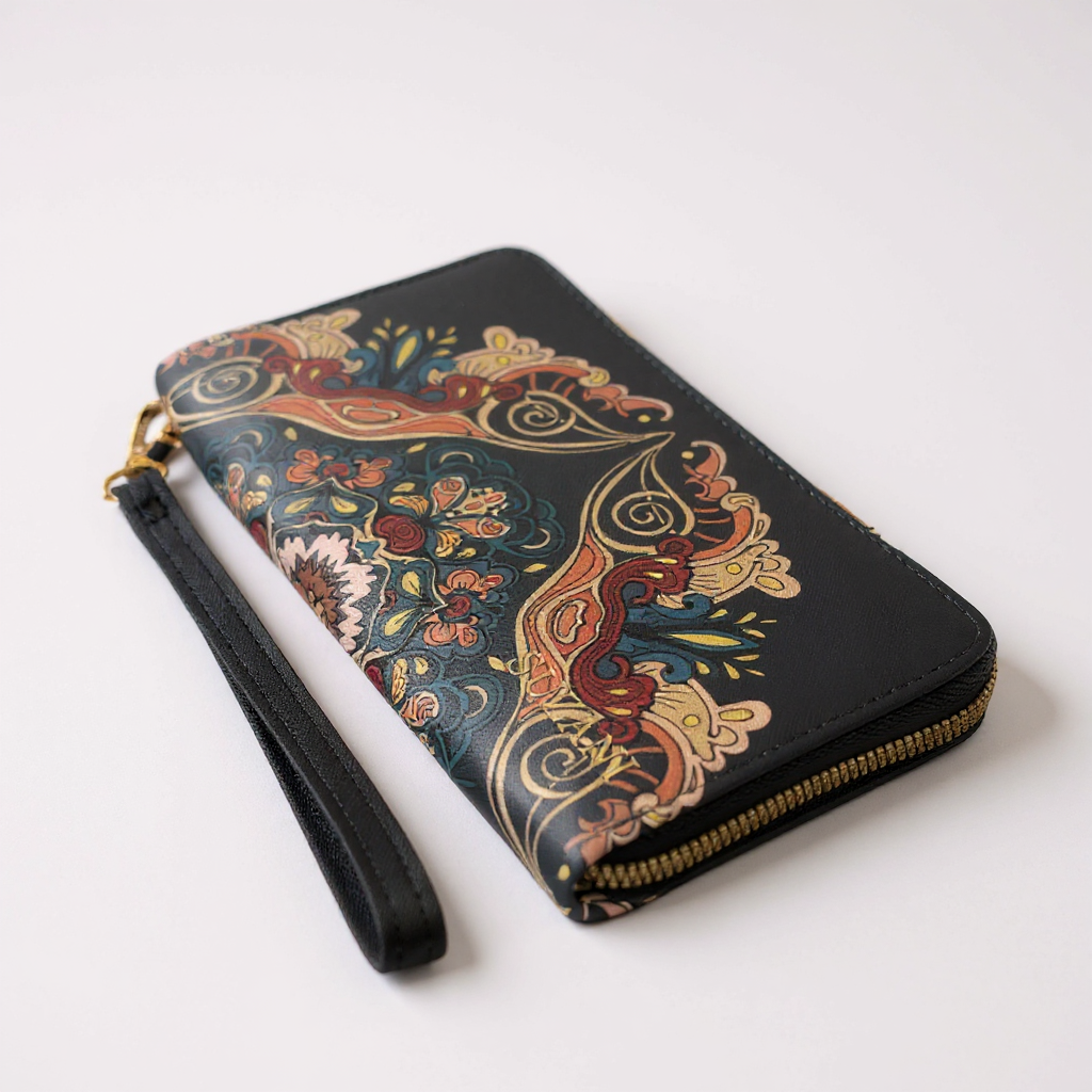 Opulent Folk Art Compact Wallet