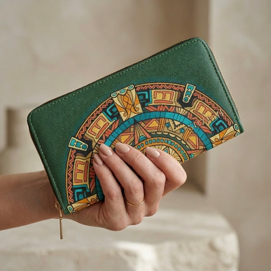 Aztec Sun Stone Compact Wallet