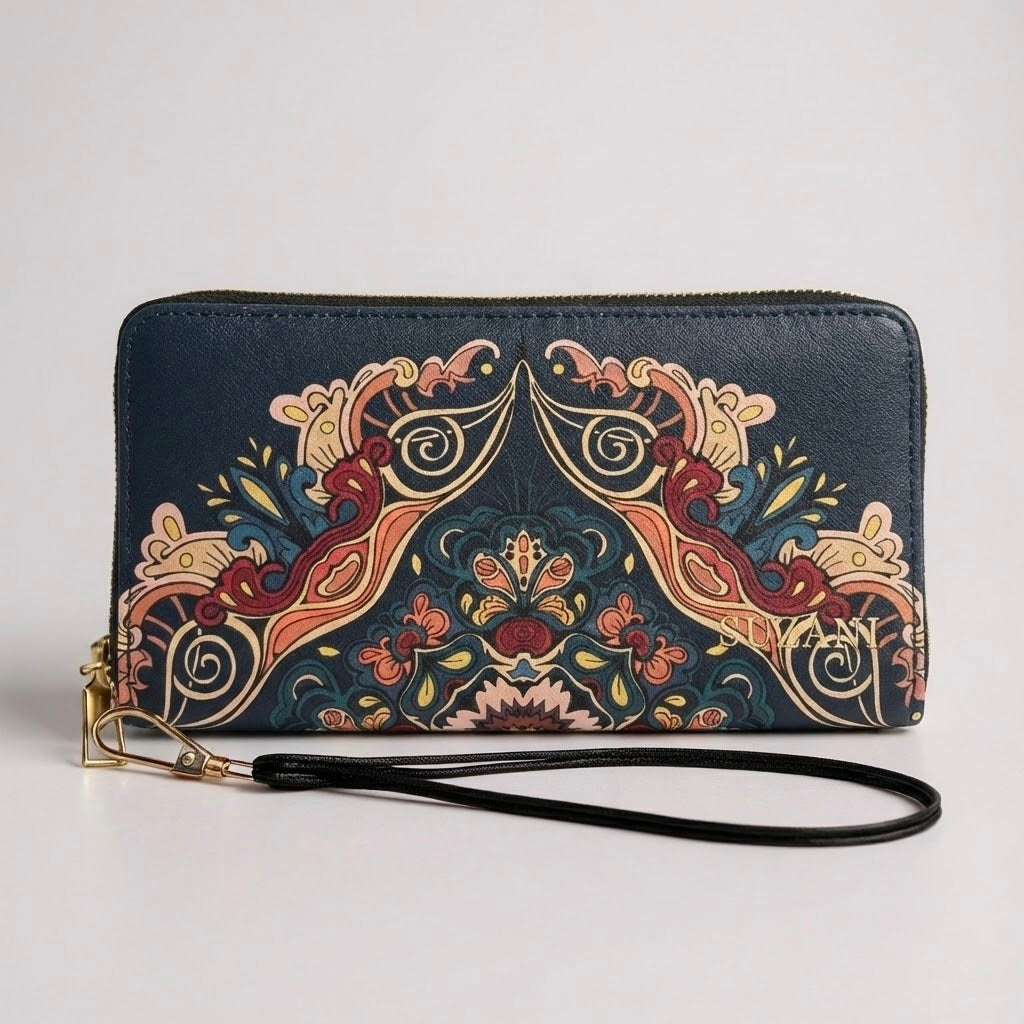 Opulent Folk Art Compact Wallet