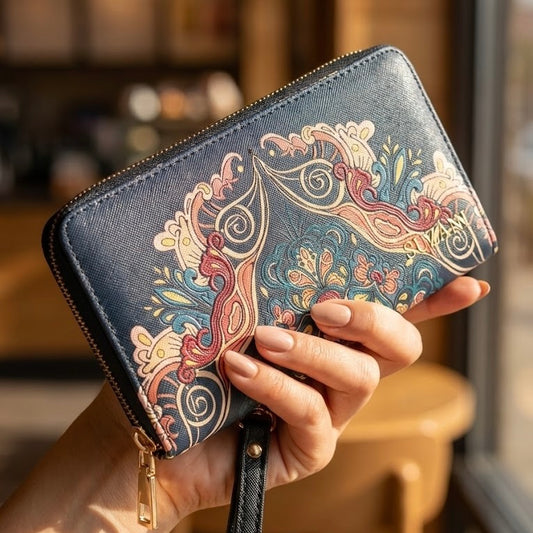 Opulent Folk Art Compact Wallet